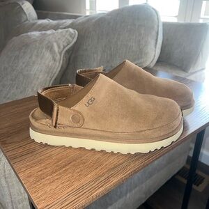 UGG Tan Suede Slip-Ons with Cream Sole